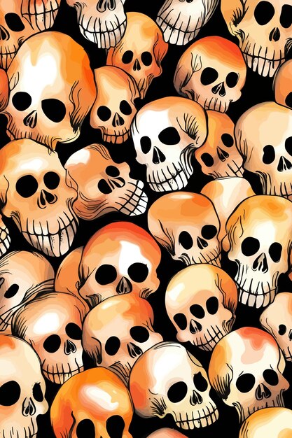 Halloween Skull Skeleton Cartoon Illustration