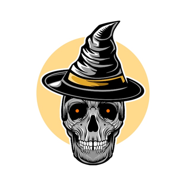 Vector halloween skull witch