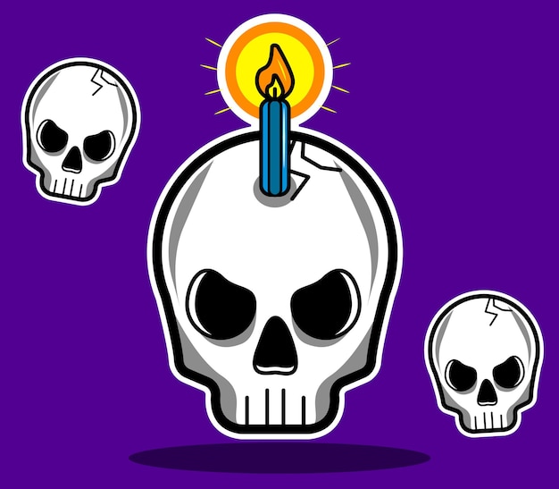 Vector halloween skulls illustrated in vector