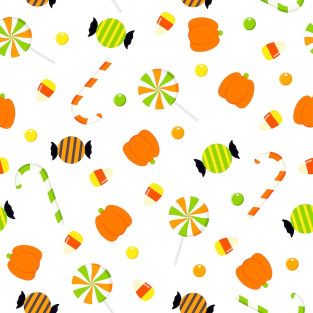 Halloween snoepjes naadloze patroon illustratie