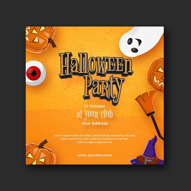 Halloween social media post template