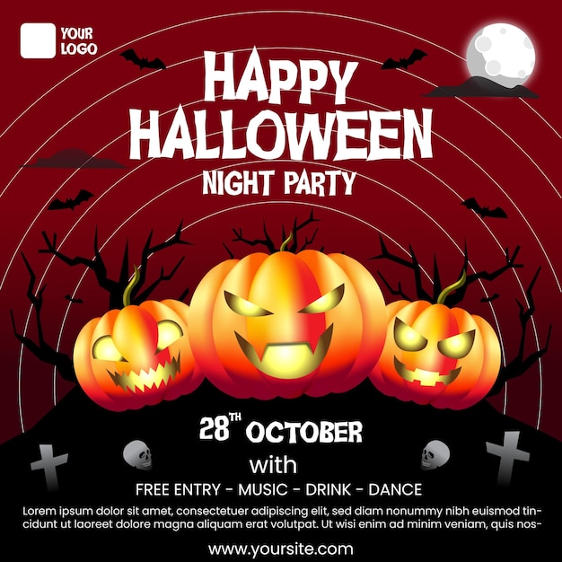 halloween social media post template
