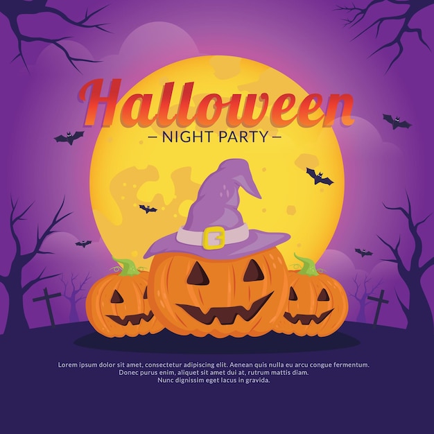 Vector halloween sociale media poster, jack o lantern