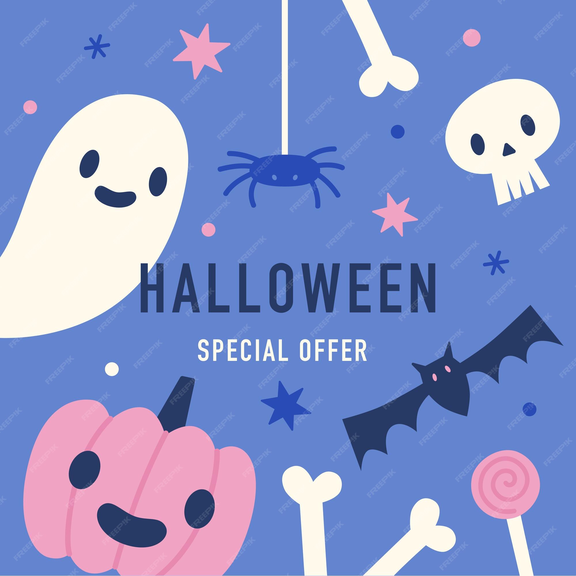 bericht Lijm verdrievoudigen Halloween speciale aanbieding schattige handgetekende objecten  vectorillustratie | Premium Vector