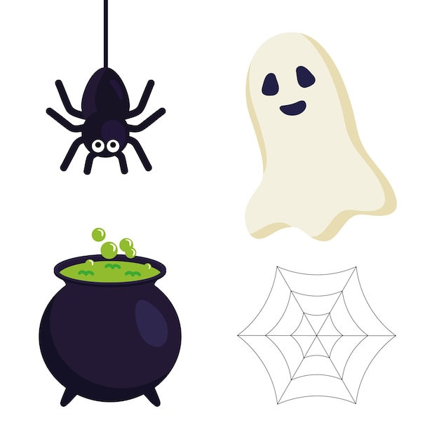 Halloween spider ghost witch bowl and spiderweb design, halloween theme.