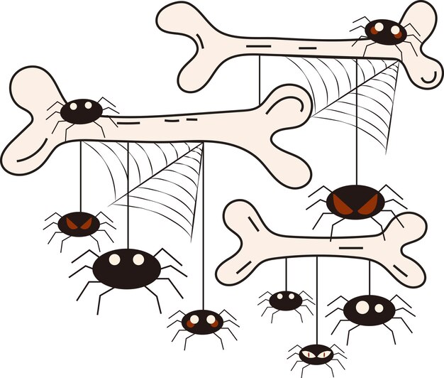 Vector halloween spider spiderweb graphic illustration