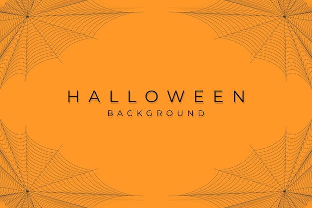 Halloween spider web net texture pattern on orange background