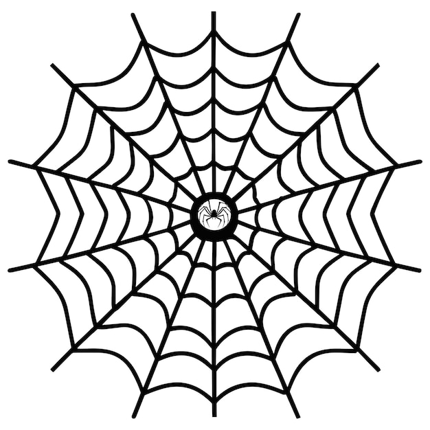 Halloween spider web and spider Vector background