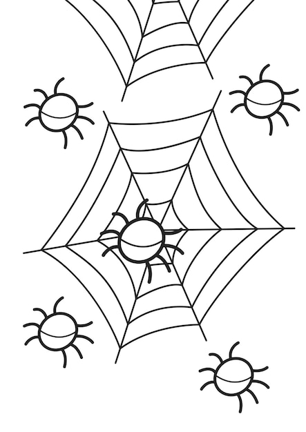Halloween spinnenweb cartoon kleuren voor kinderen en volwassen activiteiten
