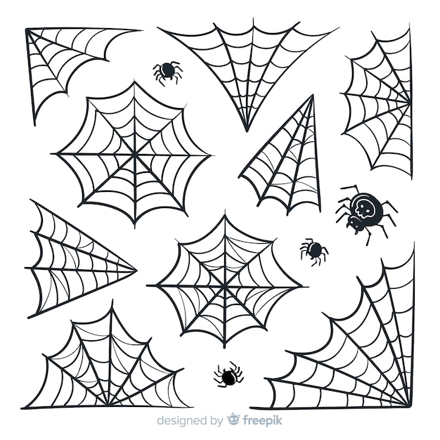 Vector halloween-spinnewebpakket