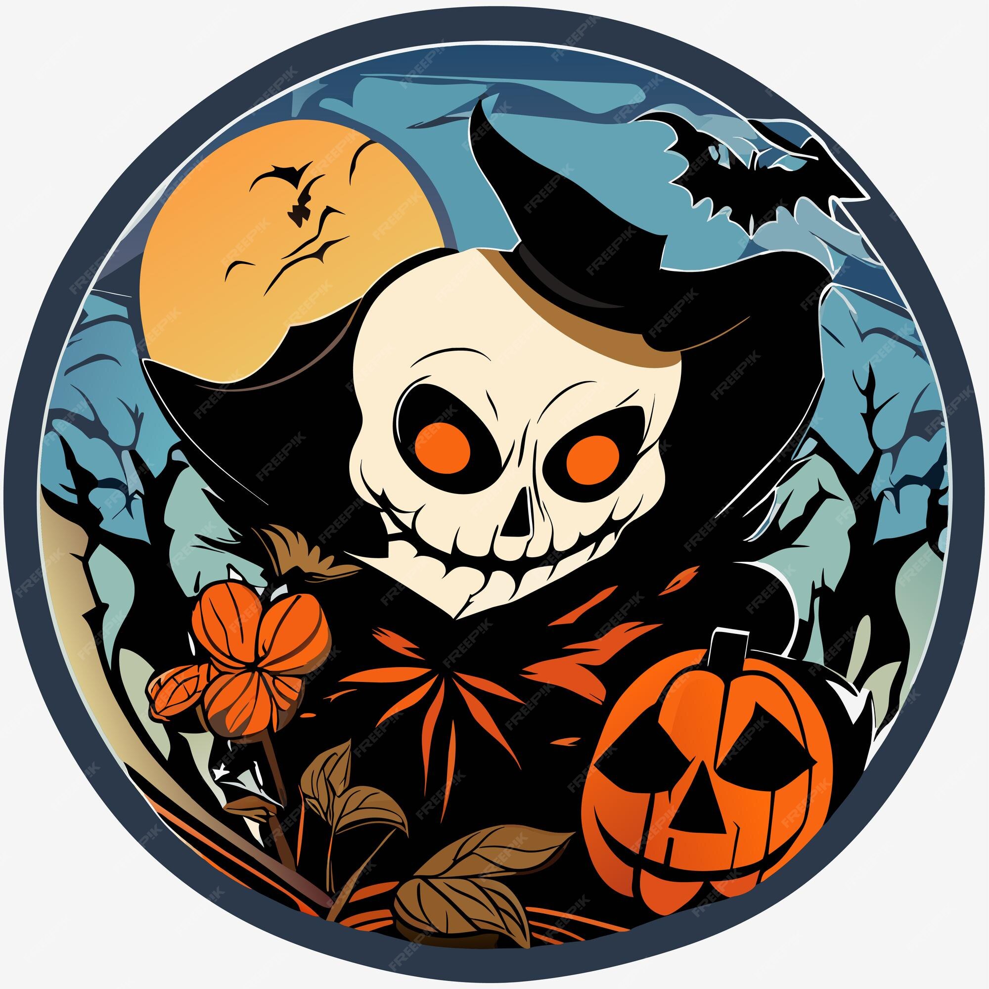 Premium Vector  Halloween the spookiest day hand drawn cartoon sticker  icon concept isolated illustration