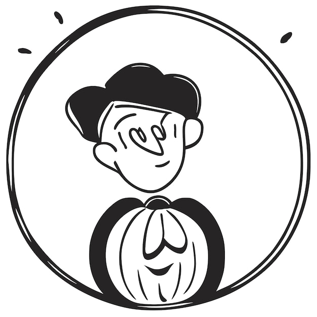 Vector halloween the spookiest day hand drawn cartoon sticker icon concept isolated illustration