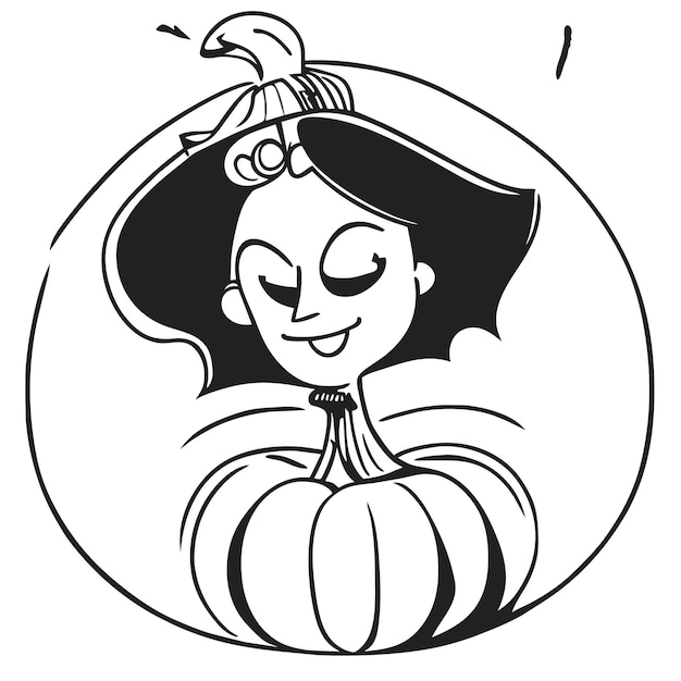 Vettore illustrazione isolata concetto dell'icona dell'autoadesivo del fumetto disegnato a mano dell'anno più spettrale di halloween
