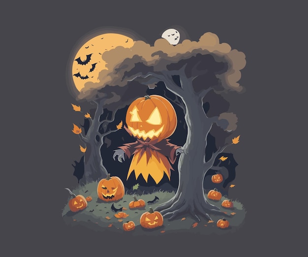 Vettore halloween spaventoso fantasma autunno