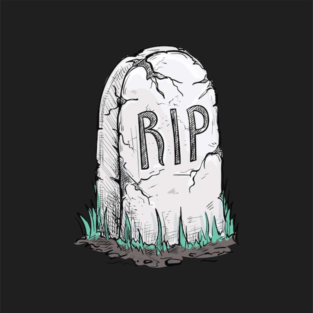 Vector halloween spooky gravestone illustration