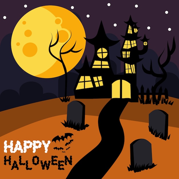 Poster di halloween spooky house