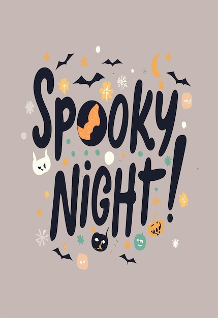 Halloween spettrale notte clipart disegno vettoriale 2d