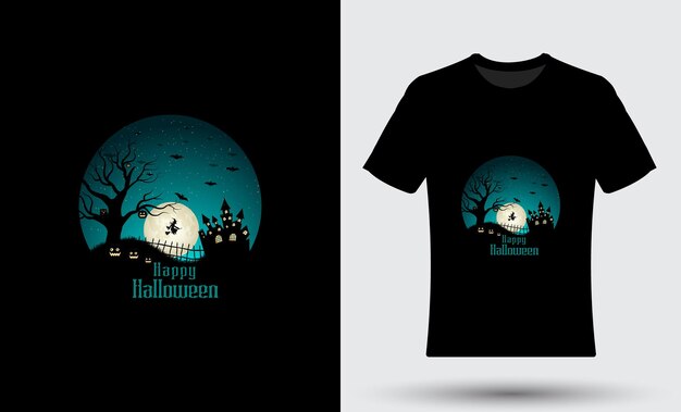 Halloween spooky retro vintage t shirt design 01