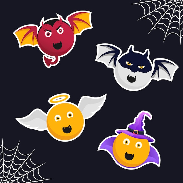 Halloween sticker cute emoji monster collection