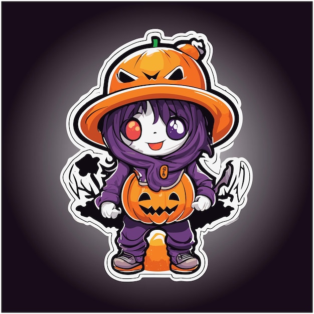 Halloween stickers collection vector design illustration