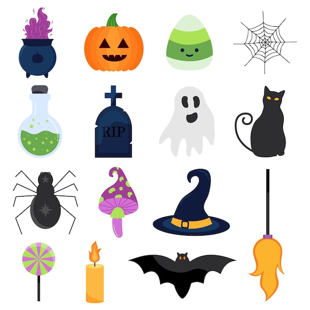 ハロウィーン スティッカー コレクション 季節の要素 祝い パーティーのアイコン