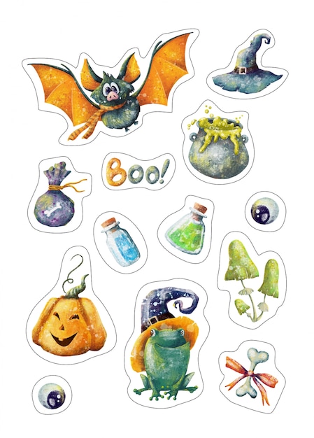 Halloween stickers set