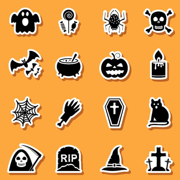 Halloween stickers set