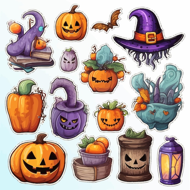 Vector halloween stickers