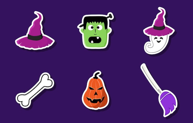 Halloween-stickerset collectieontwerp