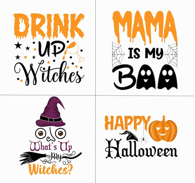 Vector halloween svg-collectie voor t-shirt- en printitems