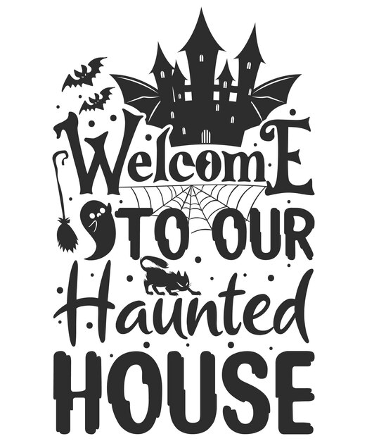 Design della maglietta tipografica svg di halloween