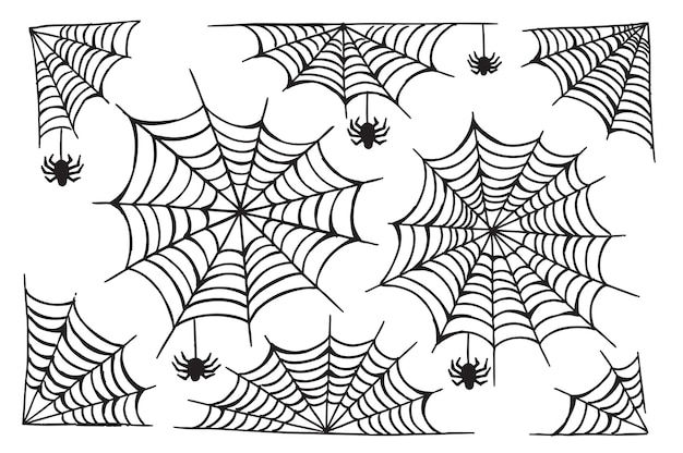 Halloween symbols hand drawn illustrations