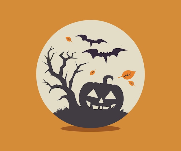 Halloween symbols hand drawn illustrations