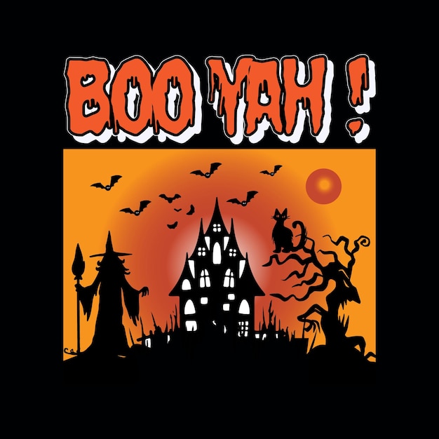 Vector halloween t shirt design boo yah