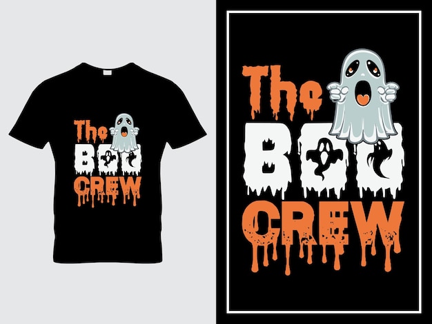 Дизайн футболки Хэллоуин иллюстрация вектора экипаж BOO
