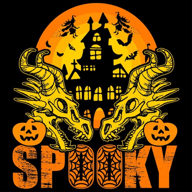 Halloween T-Shirt Design Template.