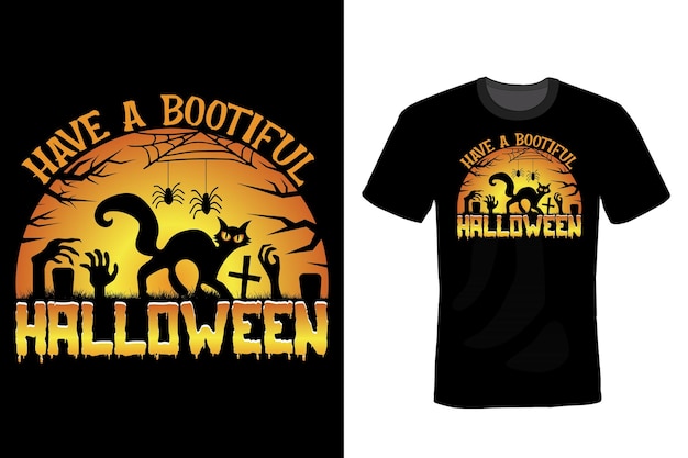 ハロウィンtシャツデザインタイポグラフィヴィンテージ