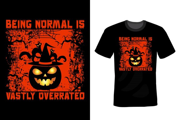 Tipografia di halloween t-shirt design vintage