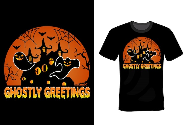 ハロウィンTシャツデザインタイポグラフィヴィンテージ