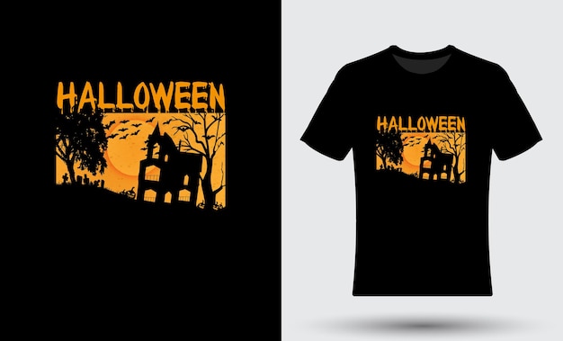 Halloween t shirt design with illustration