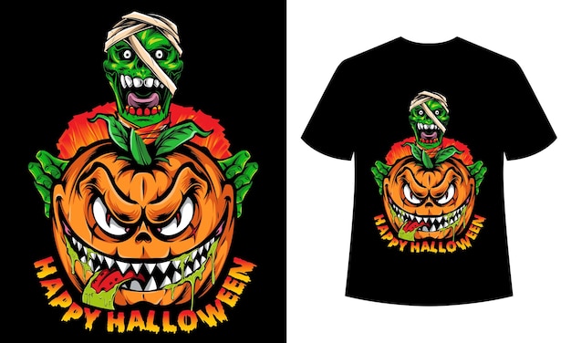 Vettore disegno della maglietta di halloween