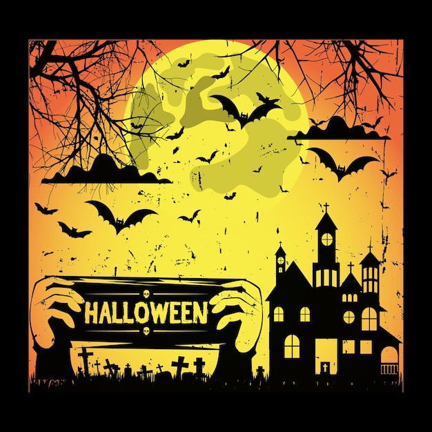 Vector halloween t shirt design