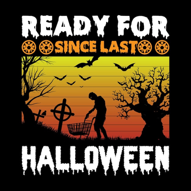 Halloween t-shirt ontwerp en vector