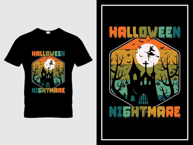 Halloween t-shirt ontwerp illustratie vector Halloween nachtmerrie