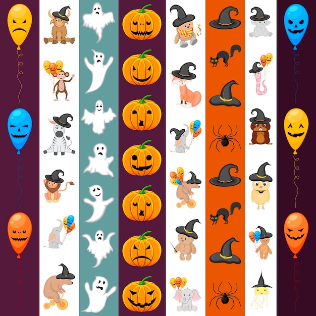 Halloween-tapeset cartoon-stijl vectorillustratie