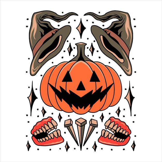 halloween tattoo decorontwerp vector