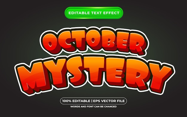 Halloween-teksteffect bewerkbaar mysterie en enge tekststijl