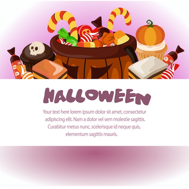 Vector halloween template candy treats