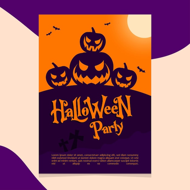 Poster di social media modello di halloween