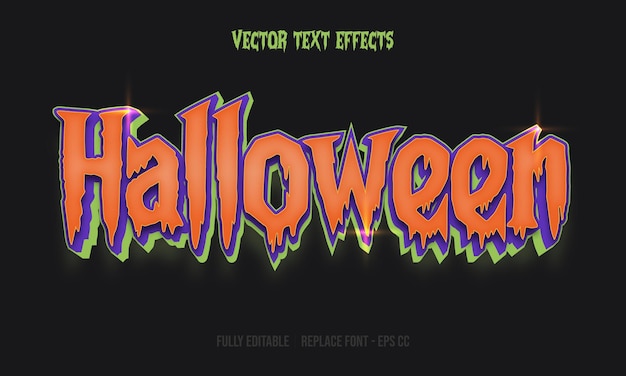 Halloween text effects with scary color effects